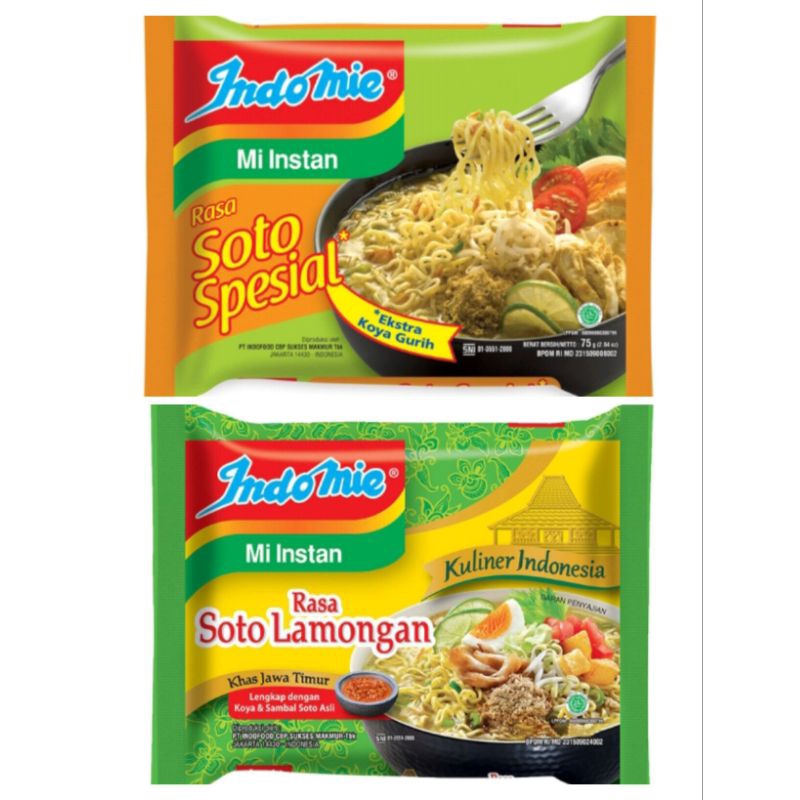 

Indomie Mi Instan Soto Lamongan 80g / Soto Spesial 75g