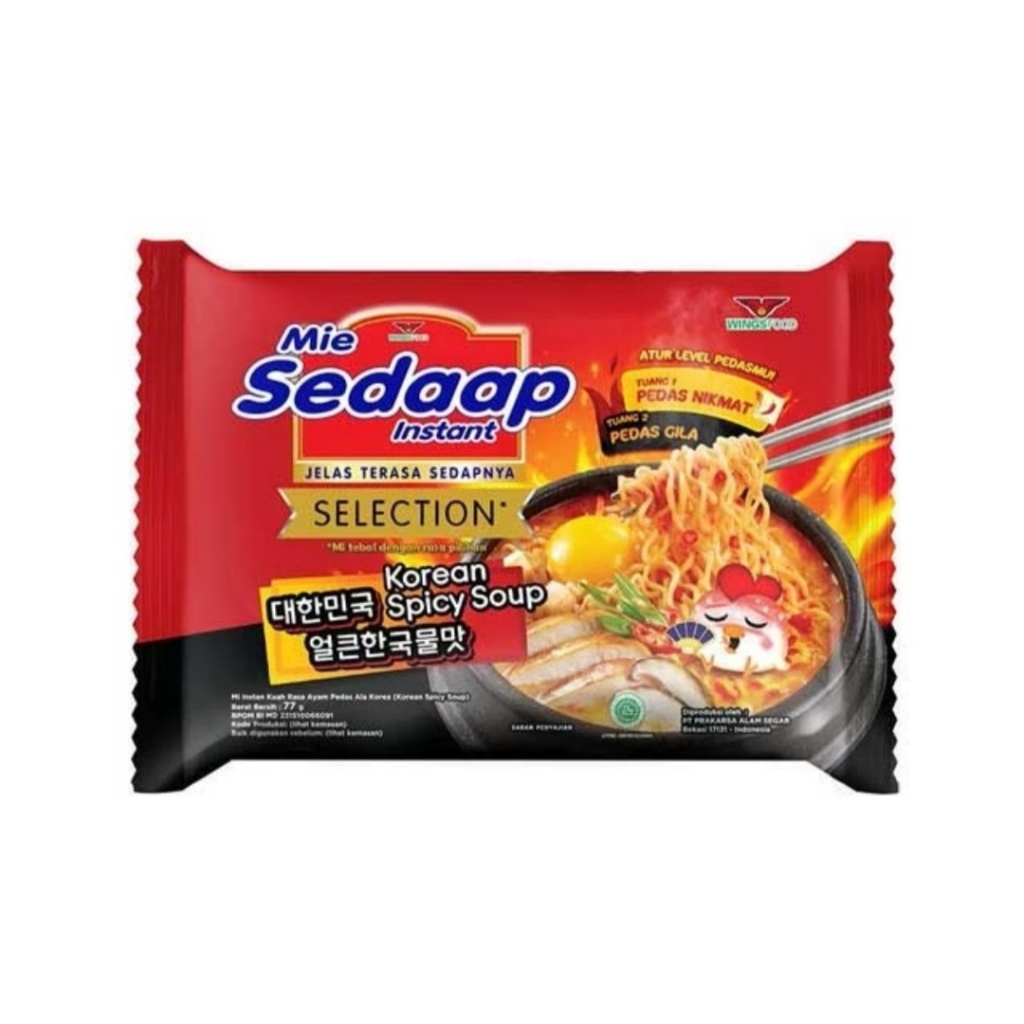 

Mie sedaap mie instant korean spicy soup 77g / pcs