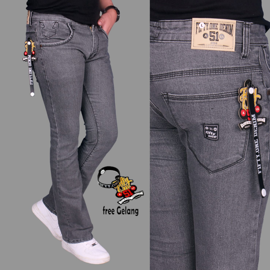 Celana Jeans Cutbray Pria - Celana Panjang Cutbray Pria Original Fifty One Denim