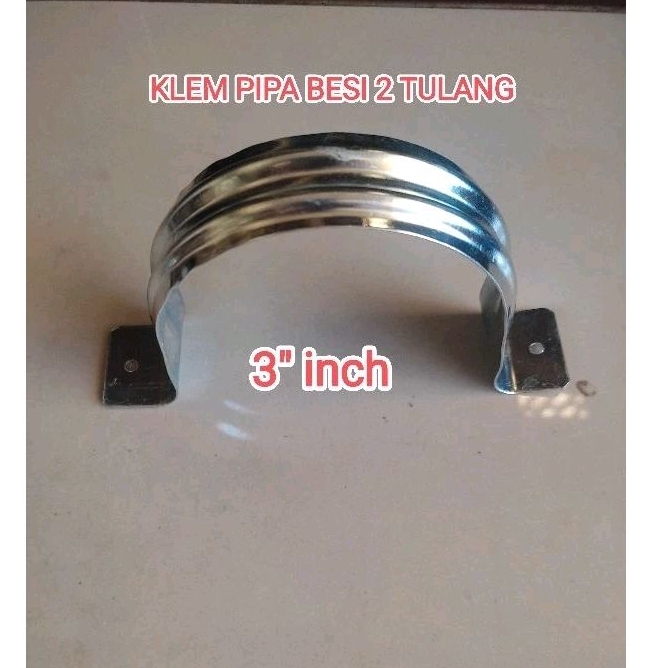 KLEM PIPA BESI 3" INCH | KLEM PIPA BESI PLAT | KLEM PIPA BESI UNTUK PIPA PARALON 3" INCH | KLEMPIPA 