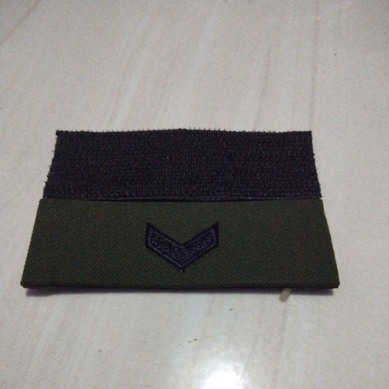 Bordir pangkat topi tni serda / Bordir pangkat topi sersan dua+perekat