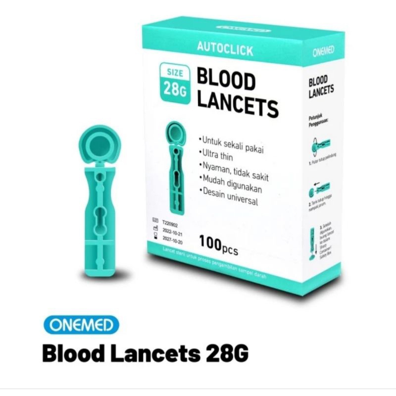Blood Lancet isi 100 untuk alat easytouch, autocheck, nesco cek gula