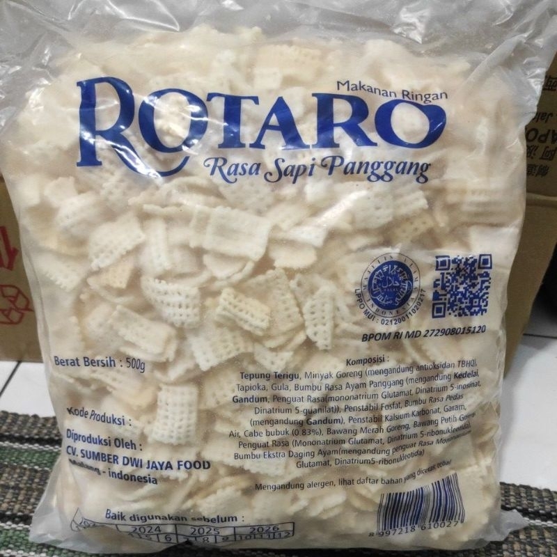 

snack jajan rotaro gurih rasa sapi panggang