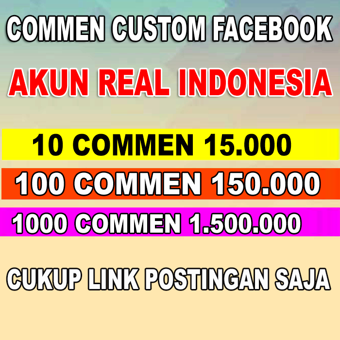Jasa custom commen facebook / commen facebook real akun indonesia