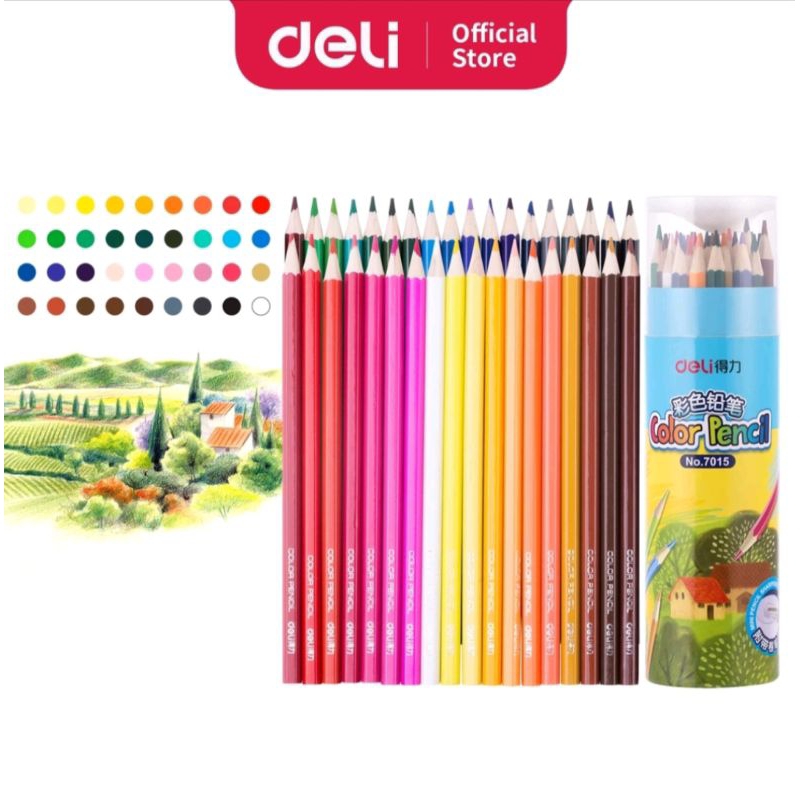 

TOKO_ATK168 Deli Pensil Warna Youku Warna Cerah Bahan Kuat, Bentuk Pensil Heksagonal 36 Warna 7015