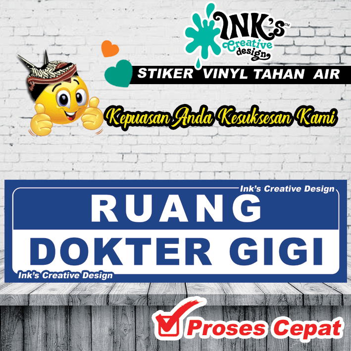 

Stiker Ruang Dokter Gigi - Praktek Dokter Gigi - Rumah Sakit - Klinik - Puskesmas