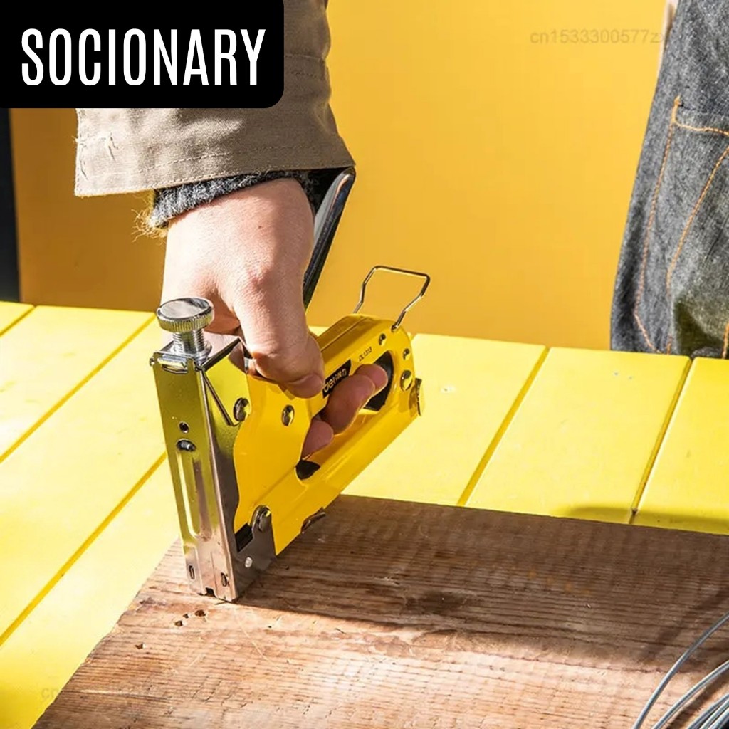 

Stapler Tembak 3 in 1 Staples Tembak Bahan Logam Berkualitas Warna Kuning