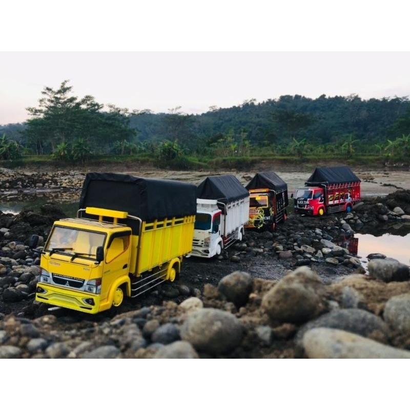 mainan anak mobil truk oleng murah fariasi lampu leed anti gosip