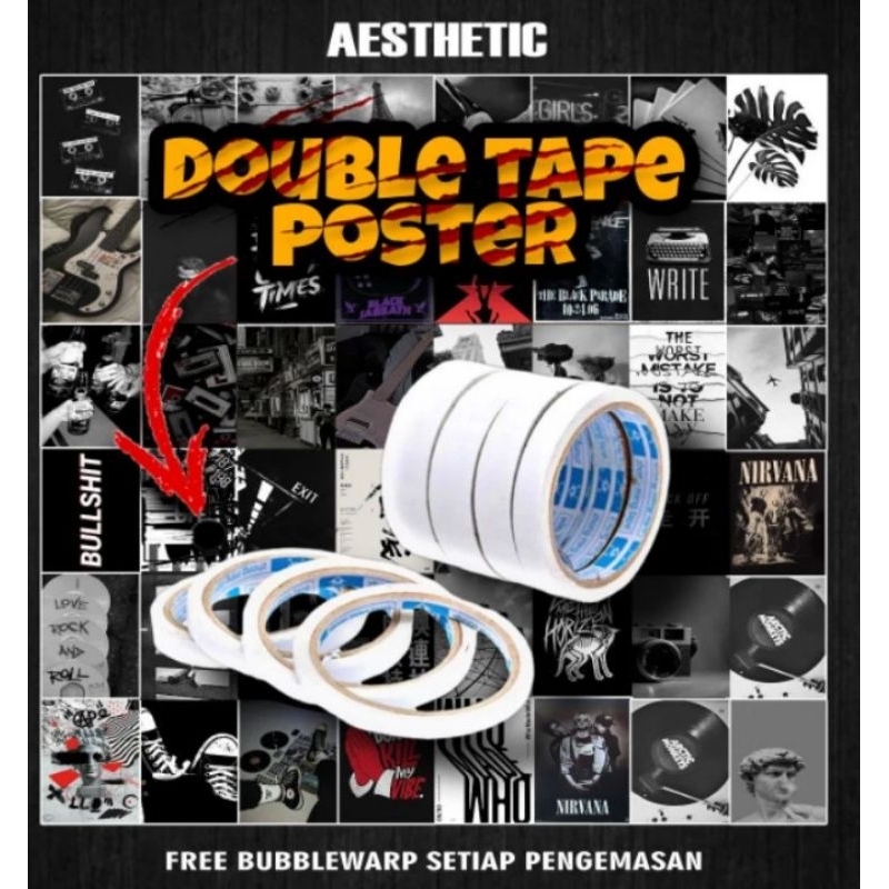 Doubletape - lem poster - lem kertas - doubletip - lakban serbaguna - lem - alat tulis kantor - sola