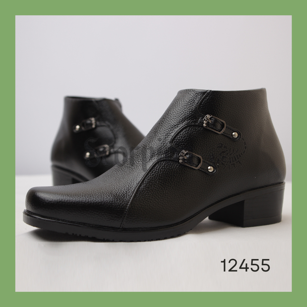Sepatu Scorpion - 12455 Sepatu Semi Boot Kulit Pantofel Fashion Wanita Hak 3cm