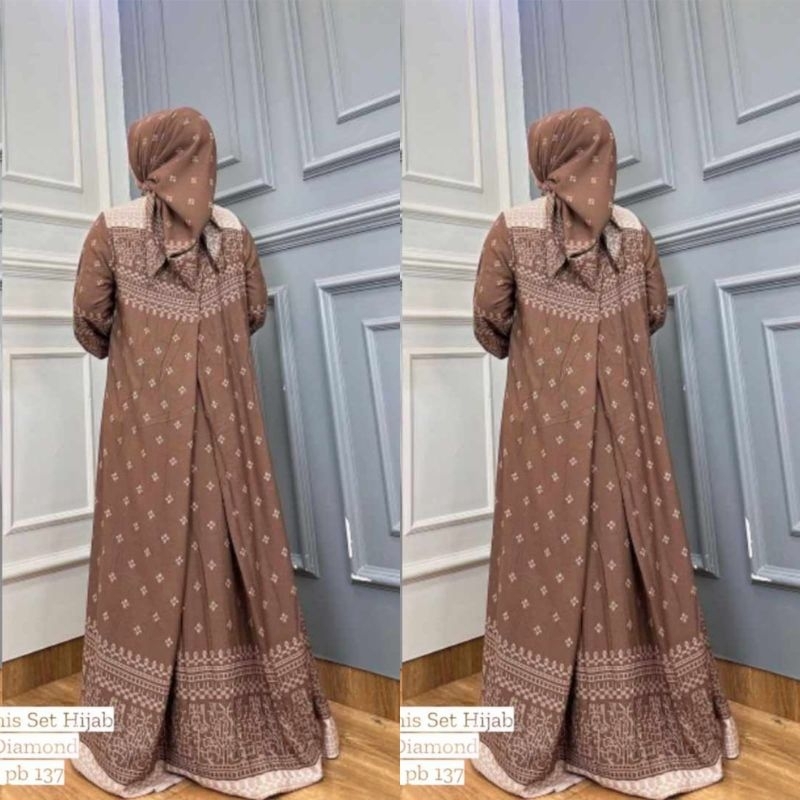 Wimi Set Hijab Bahan Rayon Diamond Gamis Set Hijab Bahan Rayon Diamond