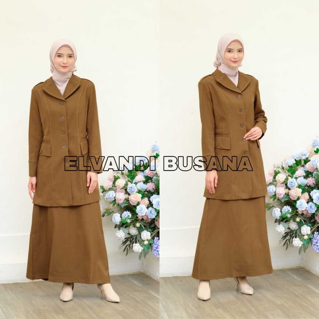 Blazer Wanita B&V LYNELLE Baju Kerja Kantor Seragam PDH PNS Pemda Dinas Guru ASN Wanita model Tunik 