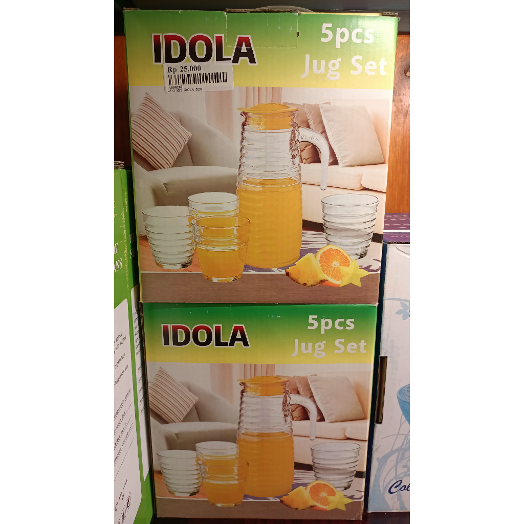 WATER JUG SET 5 PCS SET TEKO GELAS KACA