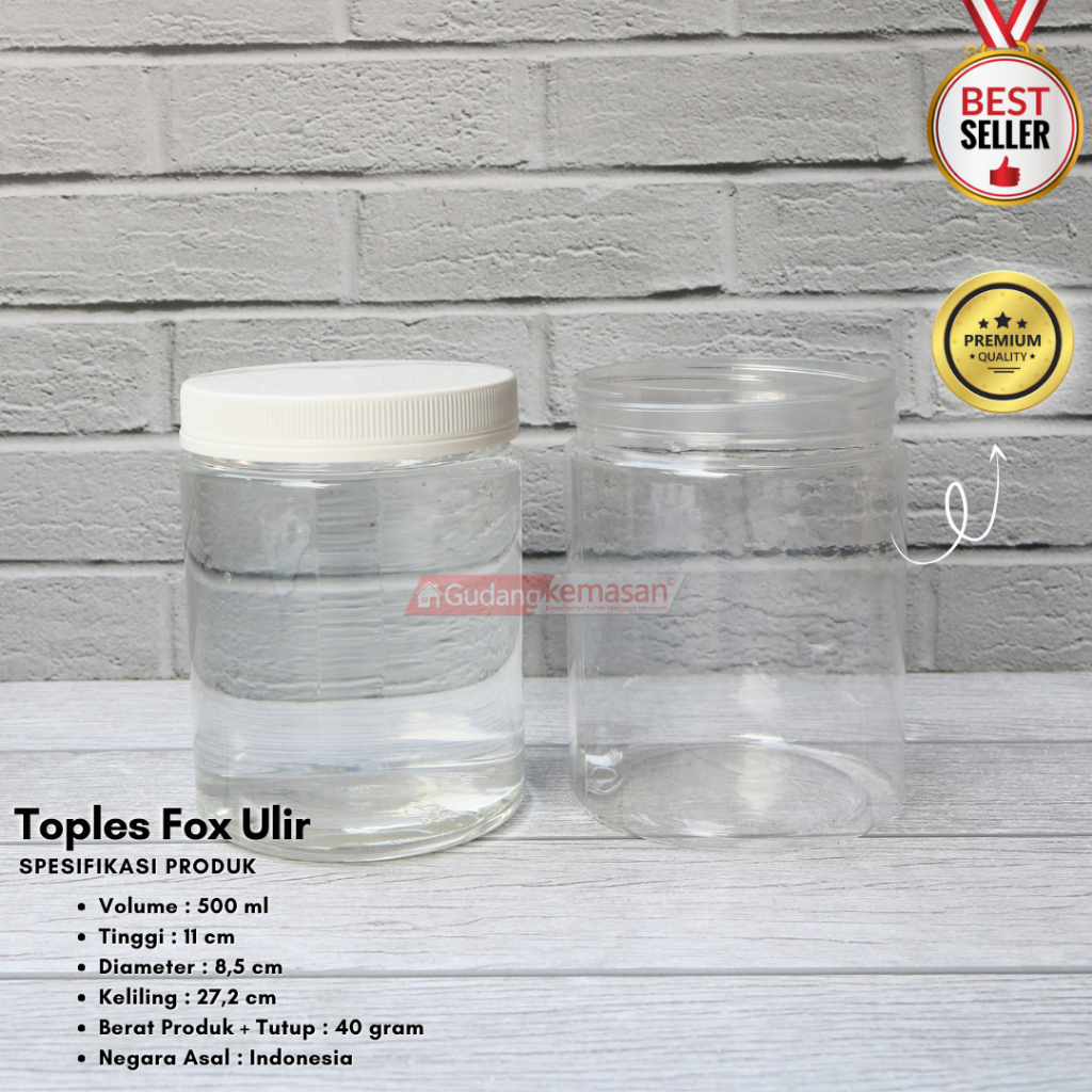 TOPLES PLASTIK FOX 500ML TUTUP ULIR WARNA WARNI - PR