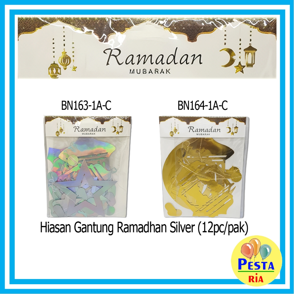 Murah (1Set) Hiasan Gantung Ramadhan Gold, hiasan ramadhan, hiasan gantung