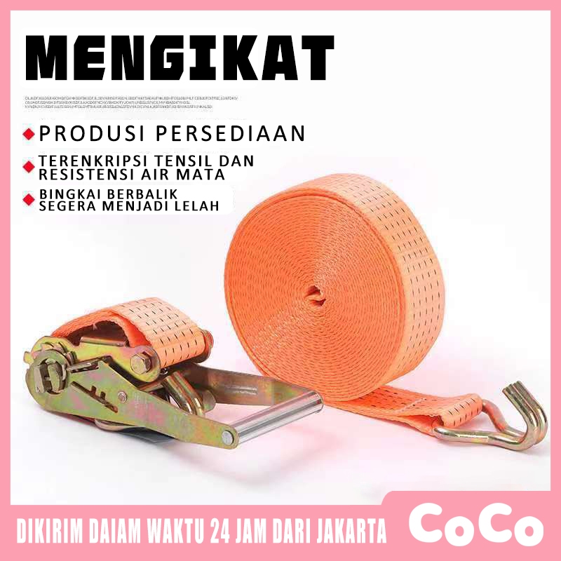 Rachet Tie Down/8-10 Meter Trek belt /10 Ton Tali Sound/Tali Barang/Track Webbing Cargo Lashing 5CM*