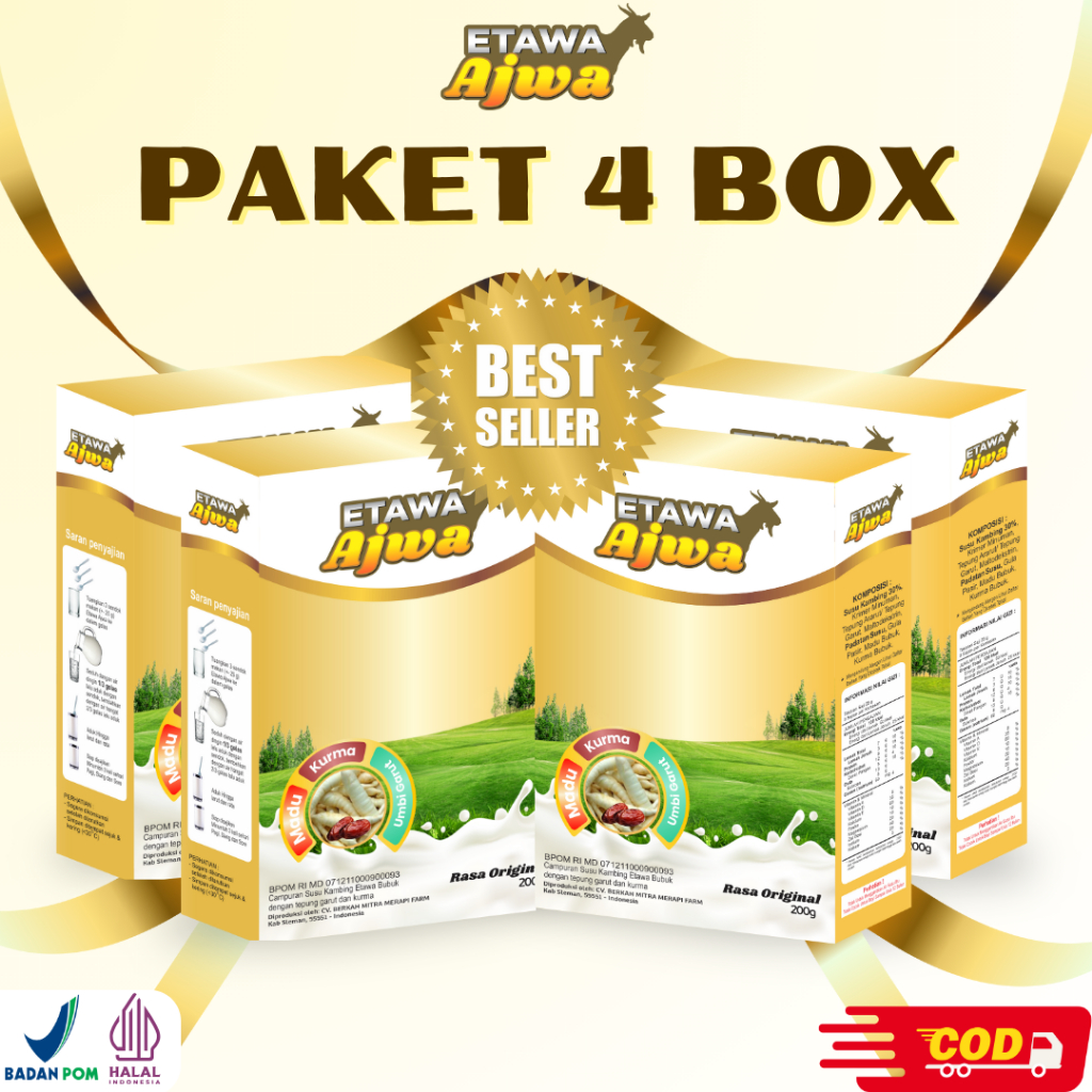 

Susu Kambing Etawa Ajwa 4 BOX Bantu Atasi Masalah Lambung