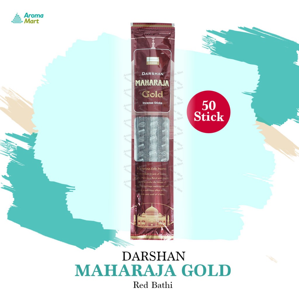 Dupa Stick India Asli Aromaterapi Red Bathi - Darshan Maharaja Gold 50 Batang