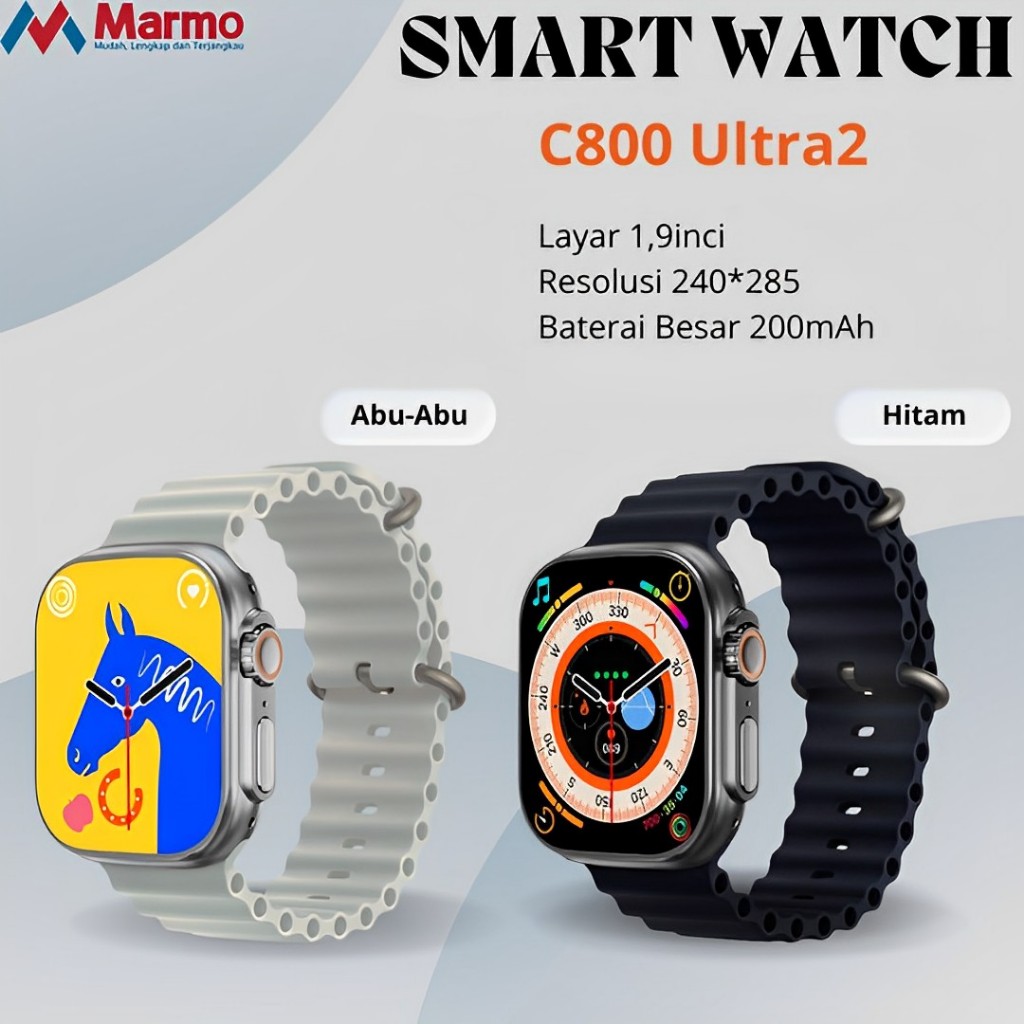 Smartwatch C800 Ultra Wireless Charging Jam Tangan pria wanita Anak