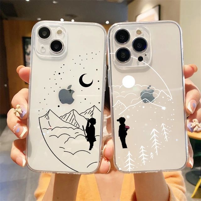 #01MS Case HP Clear Protec Camera Couple For IPHONE 7/7+/8+/11/X/XS MAX/XR/11/12/13/14 /15 PRO MAX/ 