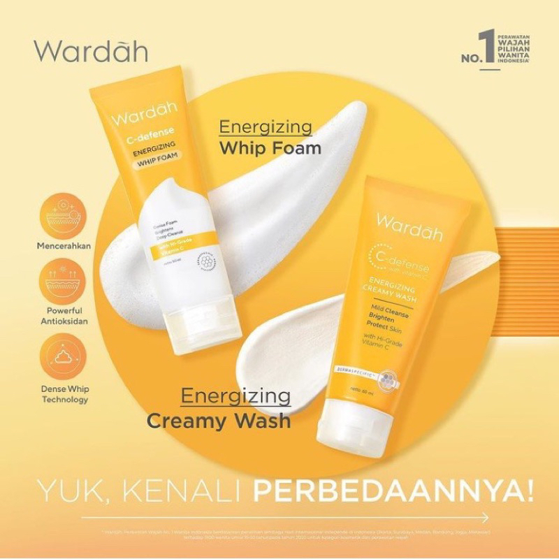 WARDAH C-DEFENSE Creamy wash , Whip foam
