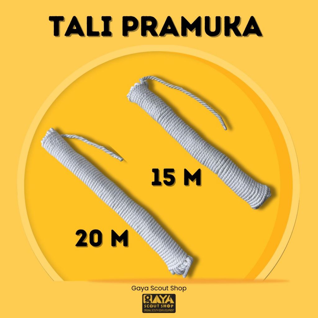 

Tali Pramuka Putih 15 M dan 20 M Termurah