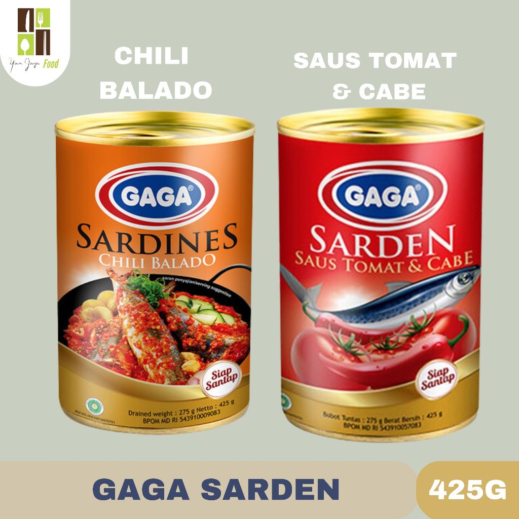 

Gaga Sarden / Sardines Saus Cabe & Saus Tomat / Chilli Balado / Sambal Balado 425g