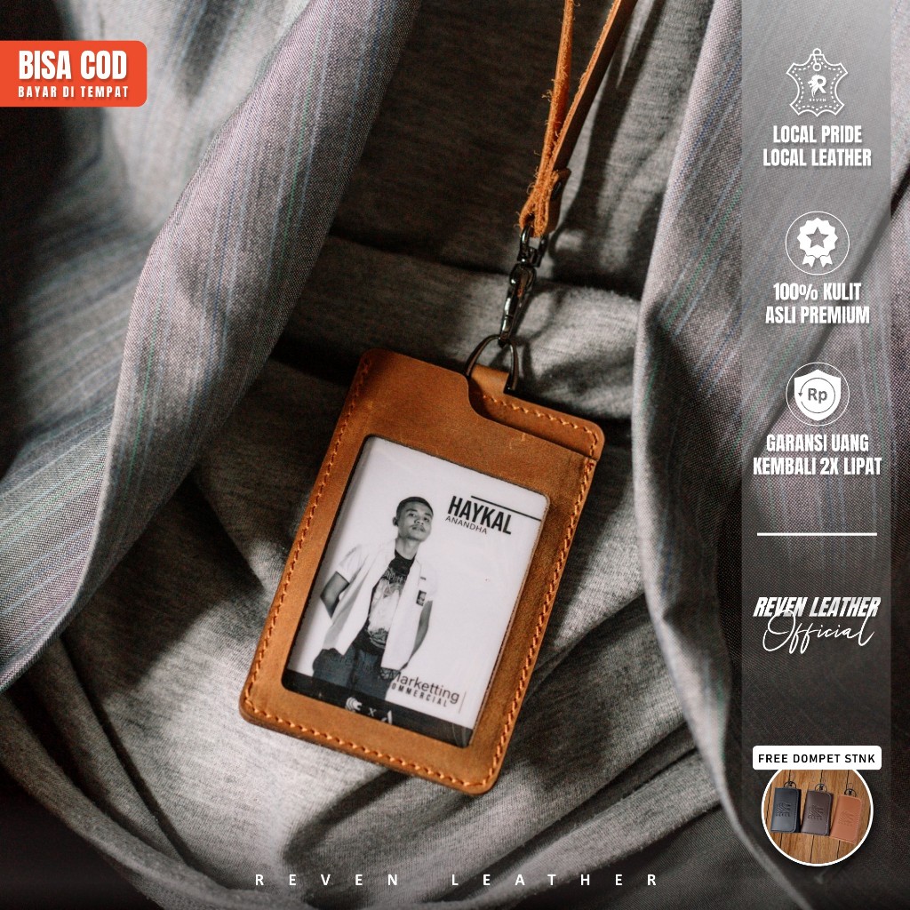 

Lanyard - Gantungan Tali ID Card Name Tag Holder Arca Lanyard Pocket Tempat ID Kartu Nama Kantor Sekolah Serbaguna Bahan Kulit Asli Model Kalung Premium Genuine Original