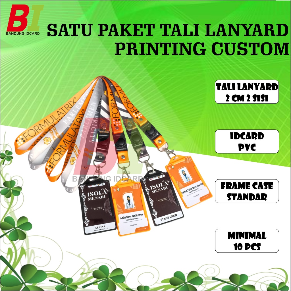 Tali lanyard id card  custome satu set /cetak lanyard custome,id card custome sepaket/lanyard id car