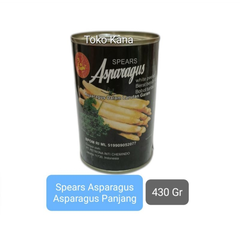 

Asparagus Spears Asparagus Panjang dalam kaleng Merk Naga 430 Gr