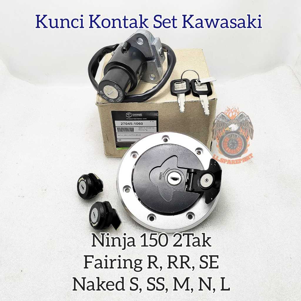 KUNCI KONTAK SET KAWASAKI NINJA 150 SERIES NINJA 150R 2 TAK M N L KEYSET KONCI KONTAK 1 SET ANTI MAL