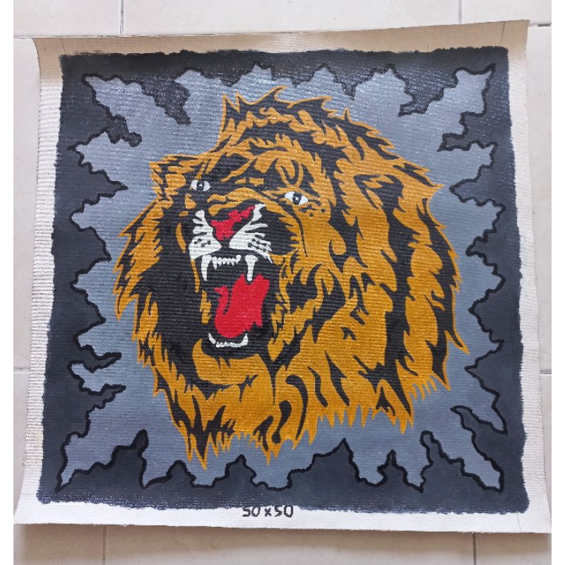 Lukisan kanvas singa 007
