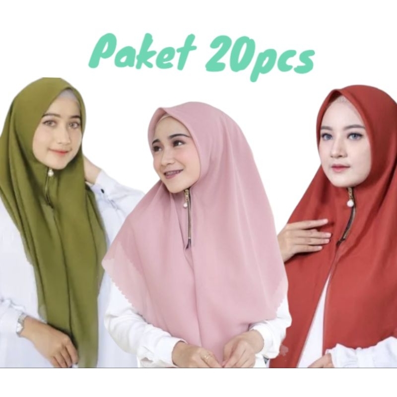 Paket Usaha 20pcs Hijab Instan Bella Zipper