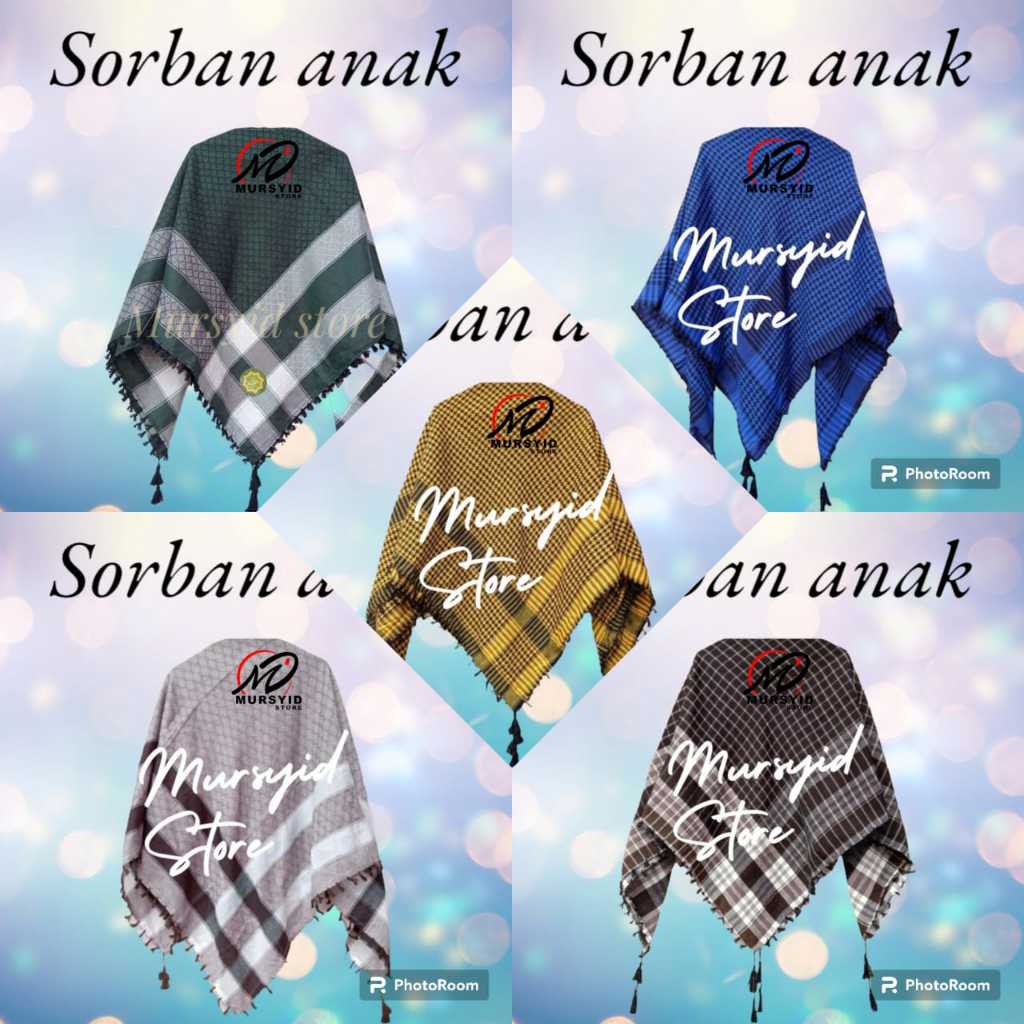 Sorban anak / Sorban anak TK-PAUD / Sorban kuncir / Sorban motif / Sorban arab / Paket sorban /Sorba