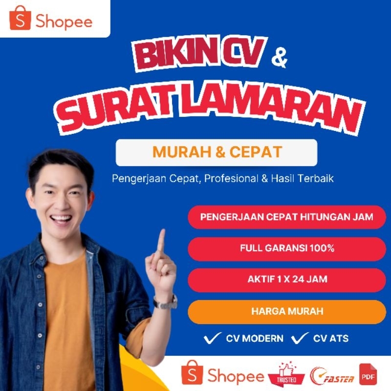CV & Surat Lamaran Kerja Murah, Cepat & Garansi 100% (CV Modern, CV ATS, Gabung File, Surat Lamaran)