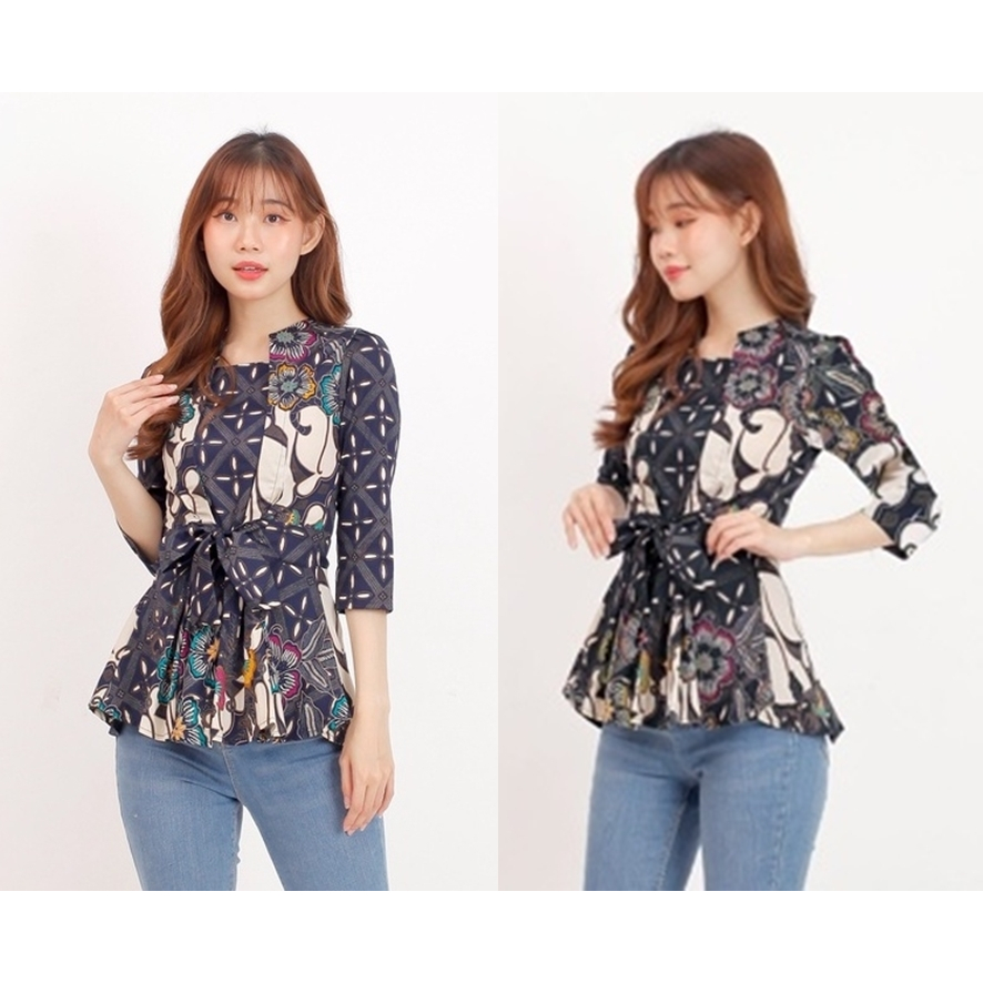 BAJU BLOUSE BATIK WANITA BATIK PREMIUM MODERN 311 FL BAJU KERJA KANTOR PESTA KASUAL ELEGAN KEKINIAN 