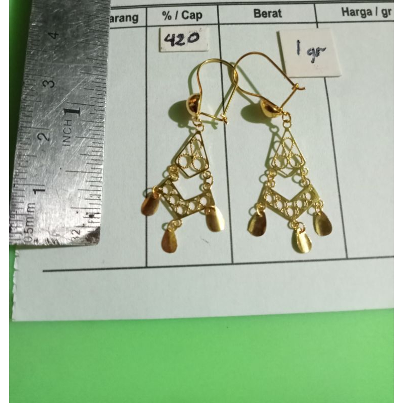 anting emas asli dewasa 1grm 420