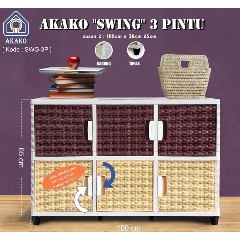 Akako swing Lemari plastik rak Tv
