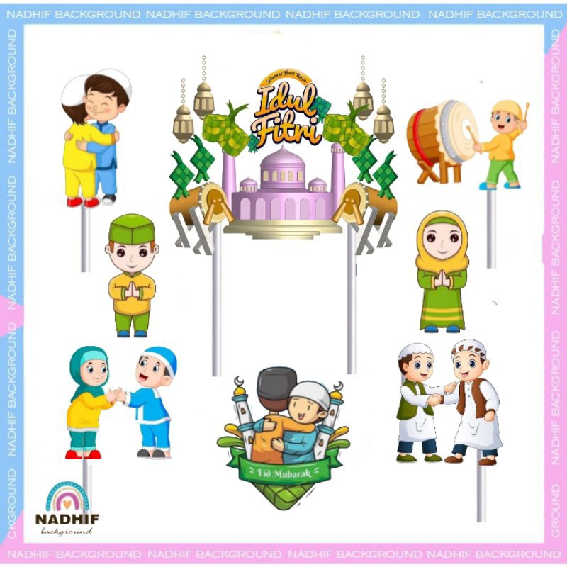 

TOPER KARAKTER TOPPER TEMA IDUL FITRI HIASAN KUE ULANG TAHUN