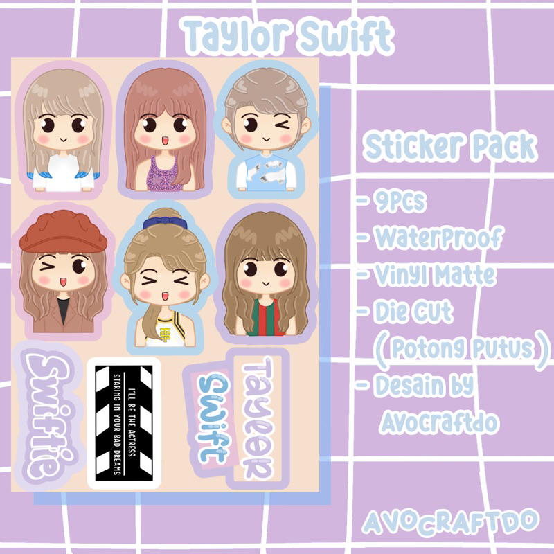 

[ AVOCRAFTDO ] Sticker Pack Taylor Swift die cut