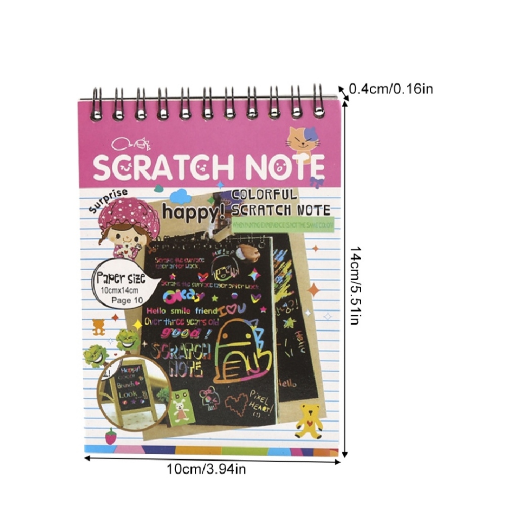 

Scratch note rainbow buku gosok warna