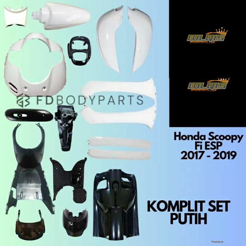 Body scoopy 2018 cover fullset body halus kasar scoopy fi esp tahun 2017 2018 2019 warna putih