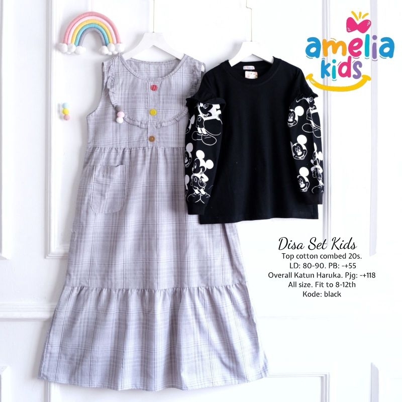 AMELIA KIDS - SET OVERALL ATASAN ANAK MARK DISA DITIA SET KIDS