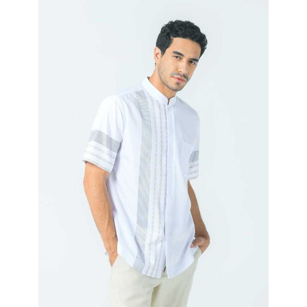 Zoya Koko Putih Atasan Muslim Pria Lengan Pendek