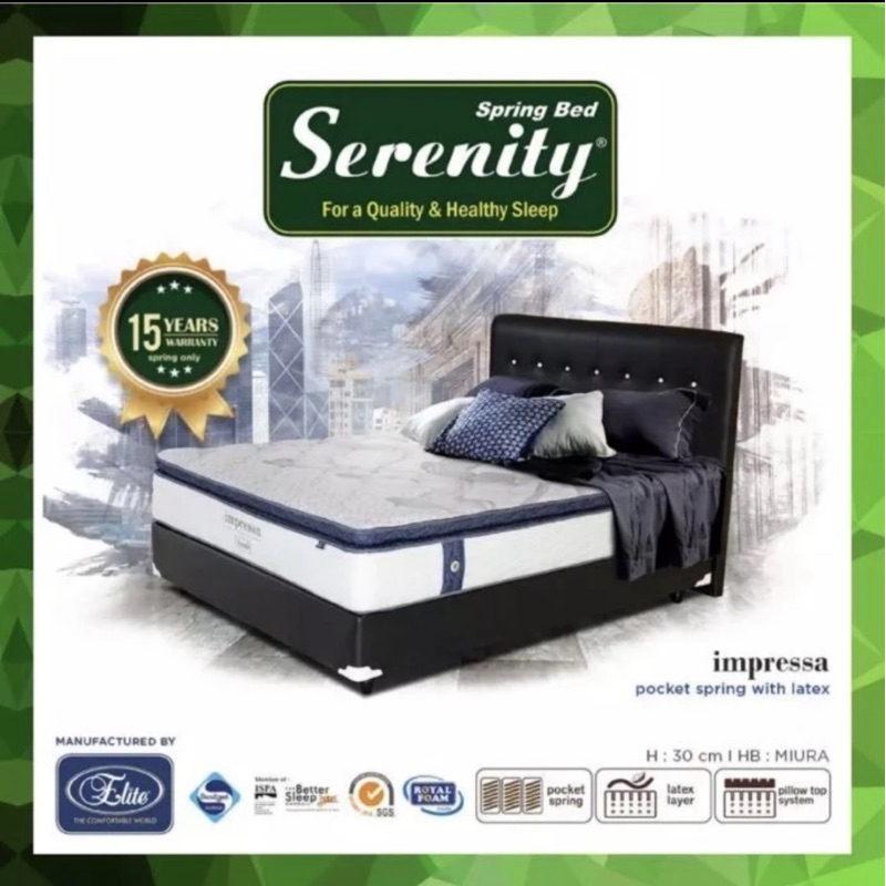 Elite Serenity Impressa Pocket Latex Pillow Top Matras Kasur Springbed Latek
