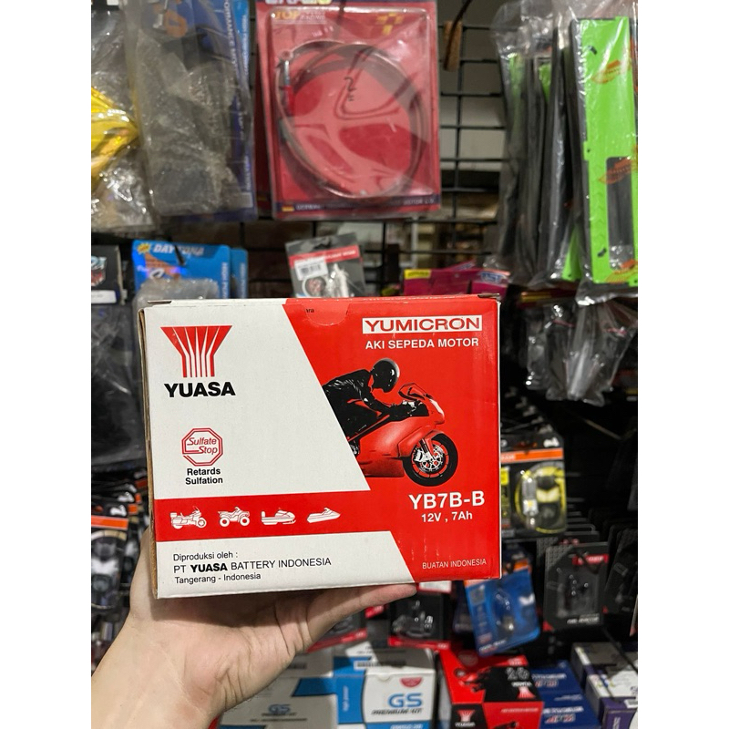 Aki Accu Battery BASAH YB7B- B (SCORPIO/ TIGER/NUOVO)