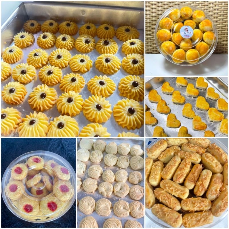 

Kue Kering Lebaran Nastar Kastangel Tumbprint Semprit Lidah Kucing Sagu Putri Salju Cookies