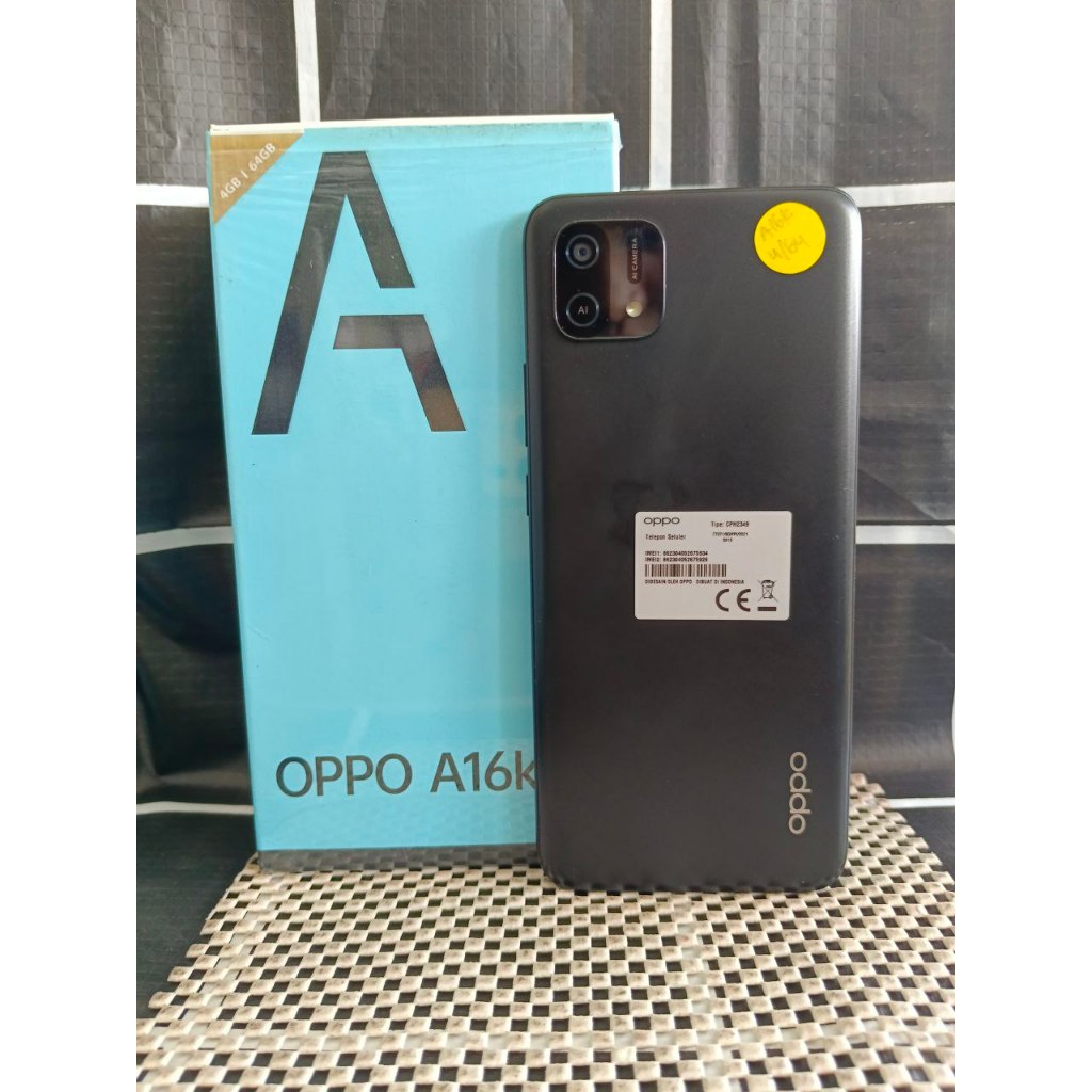 HP SECOND OPPO A16K 4+1/64 FULLSET LENGKAP SUPER MULUS