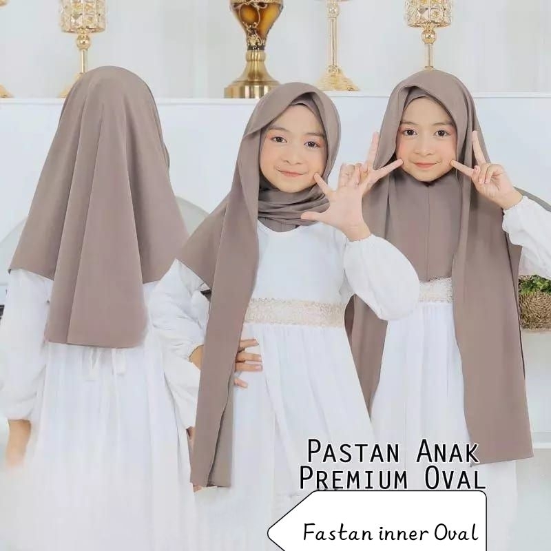 Pashmina Instan Anak Inner Ninja Oval Jersey Nutup Leher Remaja Umur 3-10 Tahun Jilbab | Kerudung An