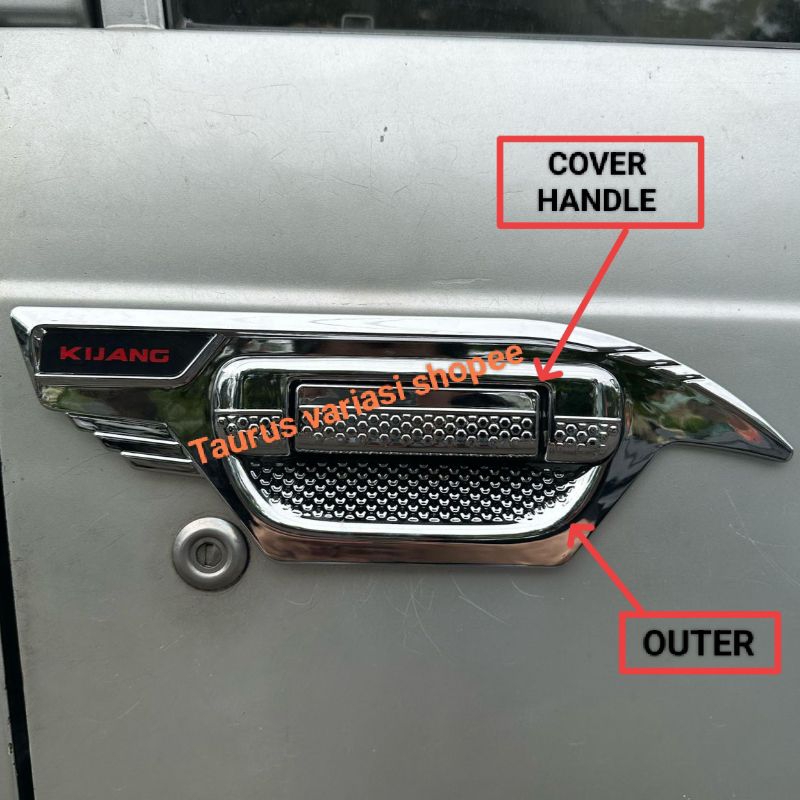 Cover Handle+Outer/Mangkok+Tutup Bensin Mobil Toyota Kijang New kapsul 1997 sampai 2004 Warna Hitam/